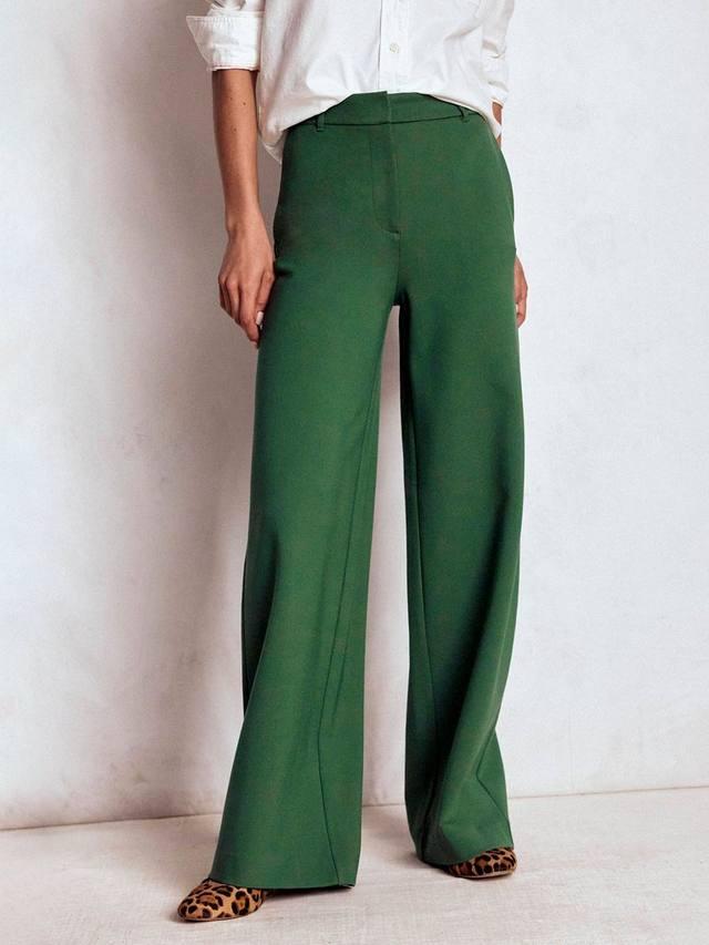 

Брюки Belgravia Ponte с широкими штанинами Boden, Hunter Green