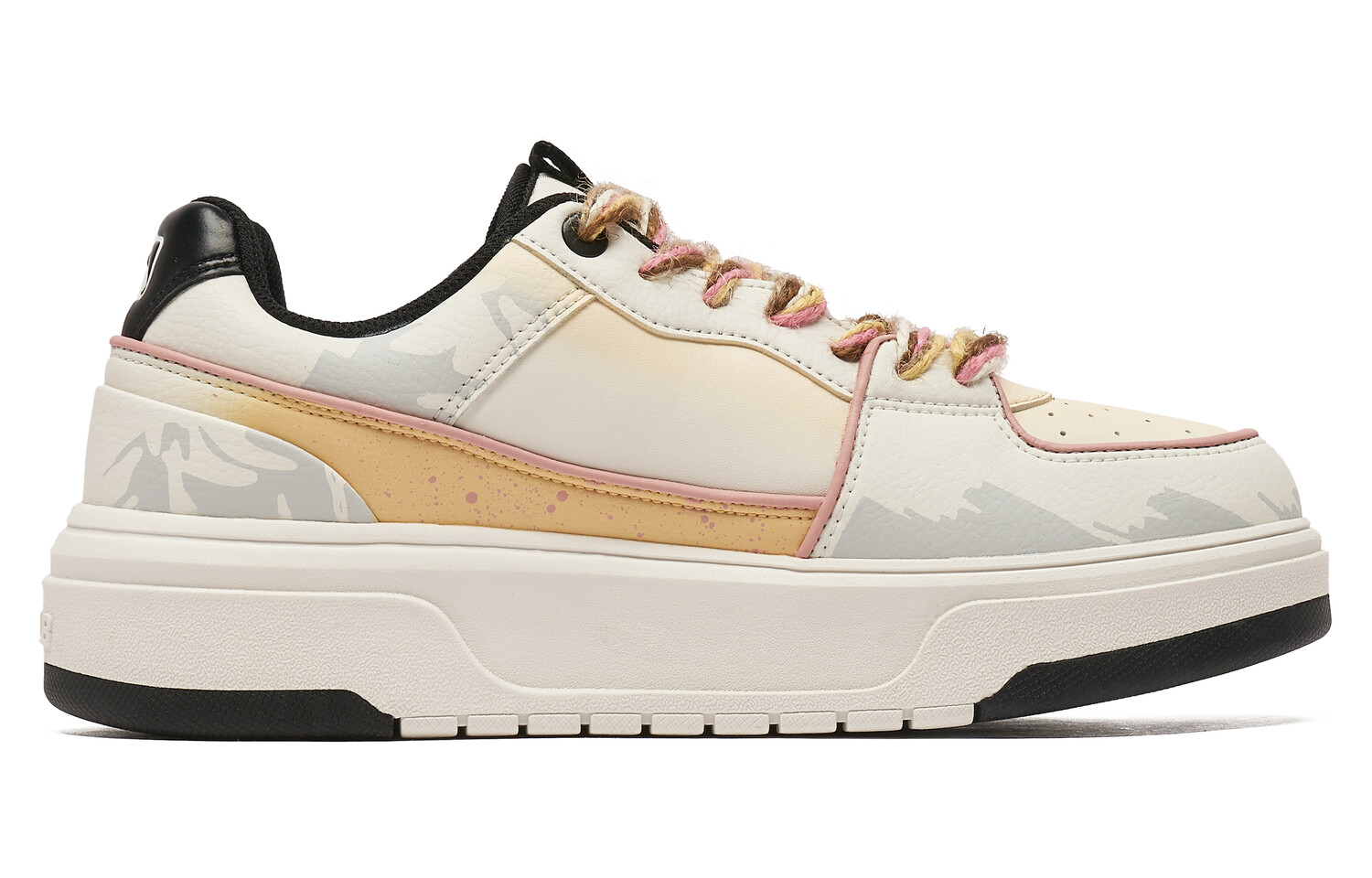 Кроссовки MLB Chunky Liner Skateboarding Shoes Unisex Low-top White/yellow/black, цвет Sail/Sesame/Obsidian