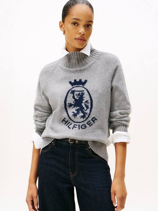 

Кардиган из шерстяной смеси с принтом и круглым вырезом Tommy Hilfiger