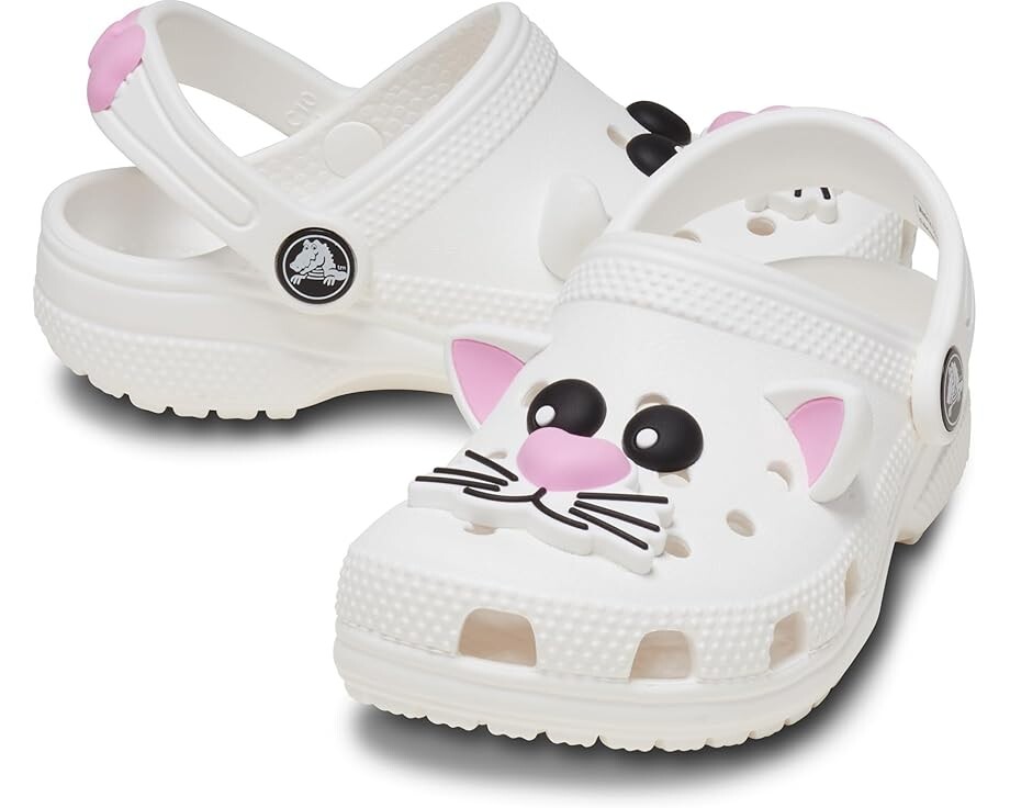 

Сабо Crocs Kids Classic I AM Clogs, цвет White/Pink Tweed Cat