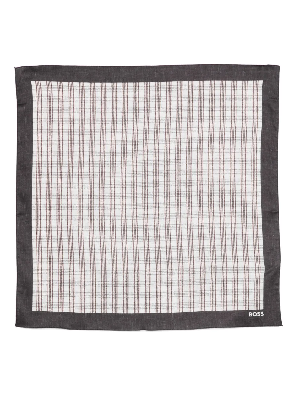 

Платок с клетчатой отделкой BOSS, белый