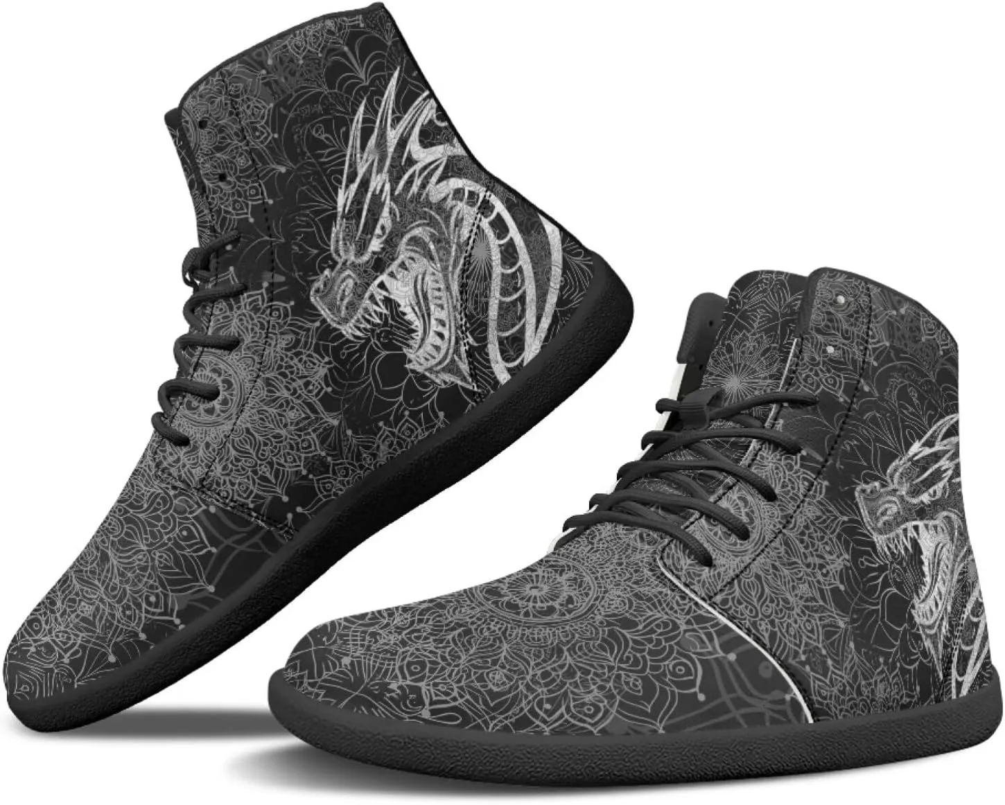 Мужские и женские босоножки Mens Wolves с высоким верхом, минималистичные кроссовки для трейл-раннинга с принтом лошади, босоножки с широкой носочной частью, кроссовки с принтом дракона Glomenade