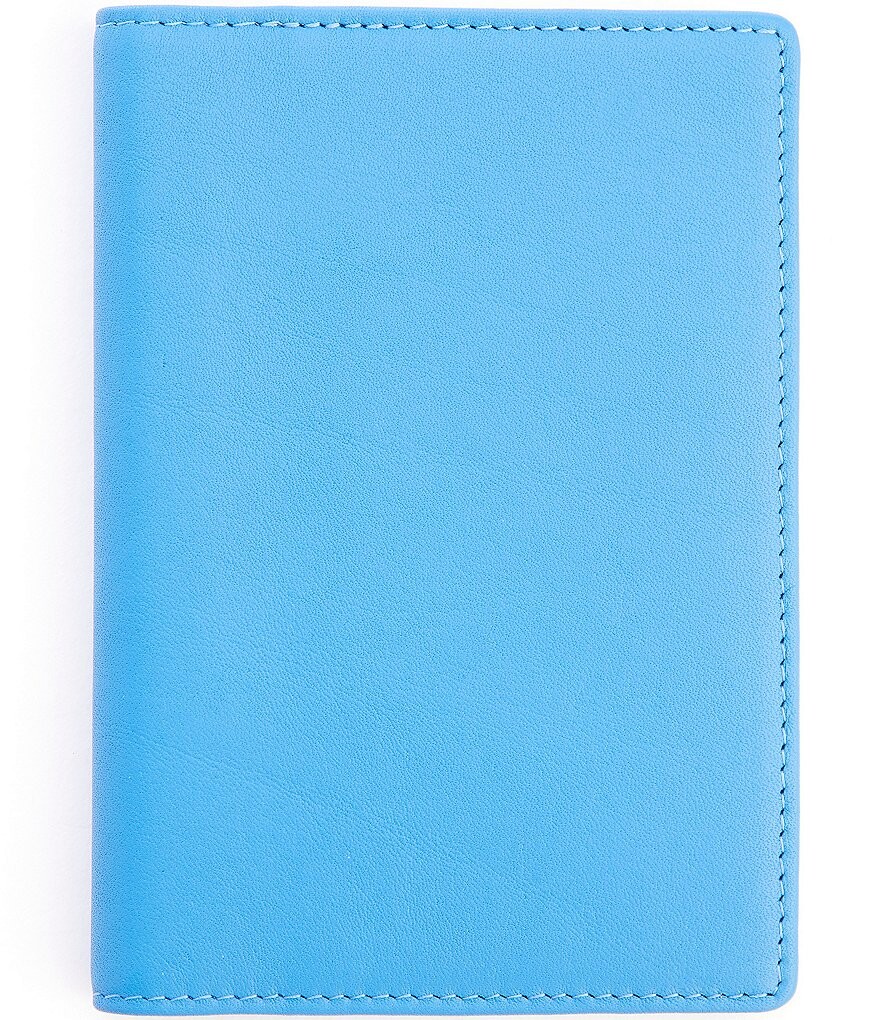

Кожаный кошелек для паспорта ROYCE New York с блокировкой RFID, синий