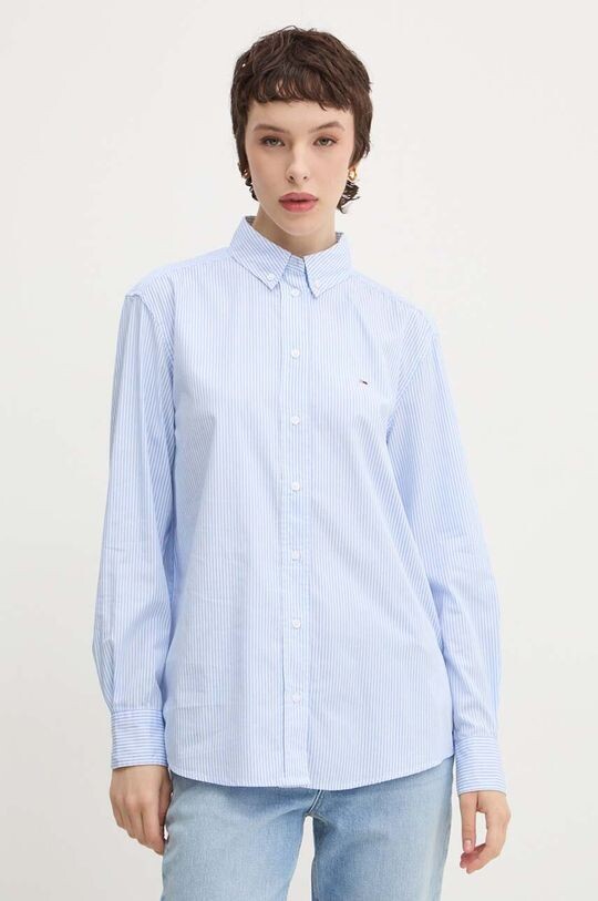 

Хлопковая рубашка Tommy Jeans, синий