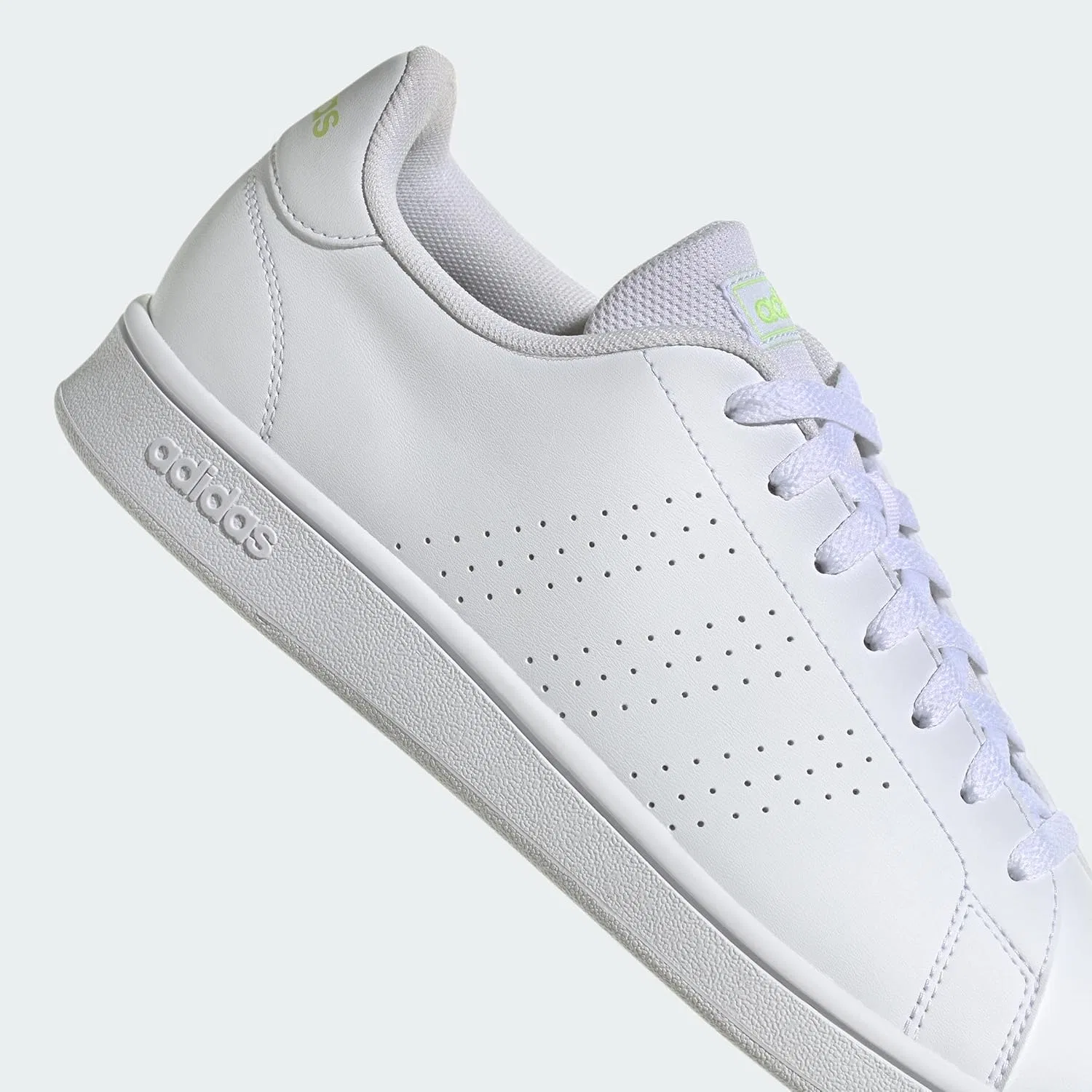 Теннисные кроссовки Adidas Unisex Advantage, Cloud White Cloud White Pulse Lime — фото 4