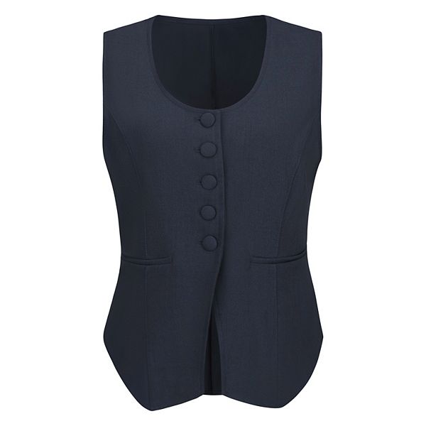 

Женский жилет без рукавов с V-образным вырезом и пуговицами Inspire Chic