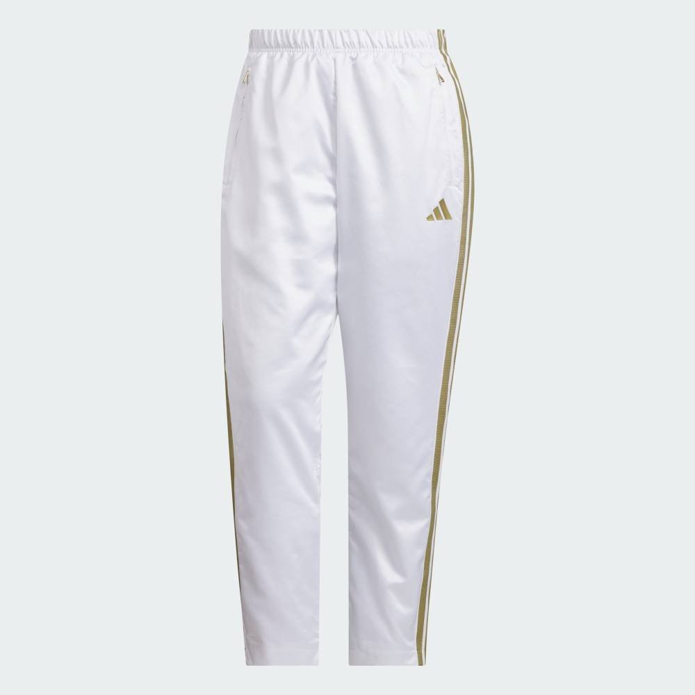 Брюки Stadium Gold Climawarm с открытым низом и плетеной отделкой Adidas, white — фото 4