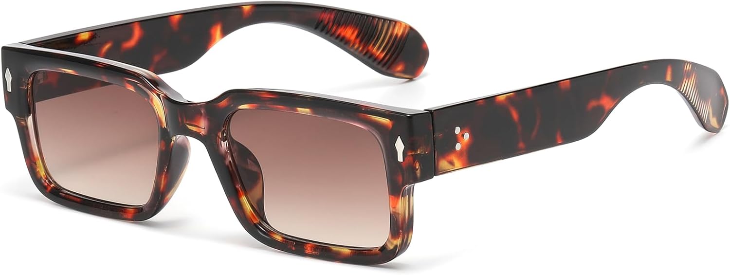 

Солнцезащитные очки EYLRIM в квадратной оправе для женщин и мужчин, модные массивные прямоугольные солнцезащитные очки черного цвета с защитой от УФ-излучения UV400, A15 Tortoise/Gradient Tea