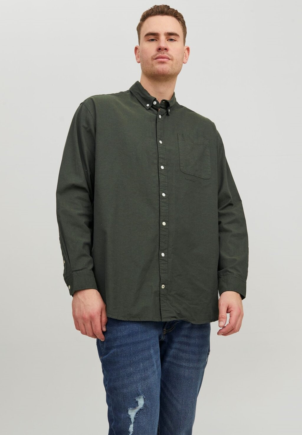 

Рубашка Jack & Jones, лесная ночь, размер больших размеров.