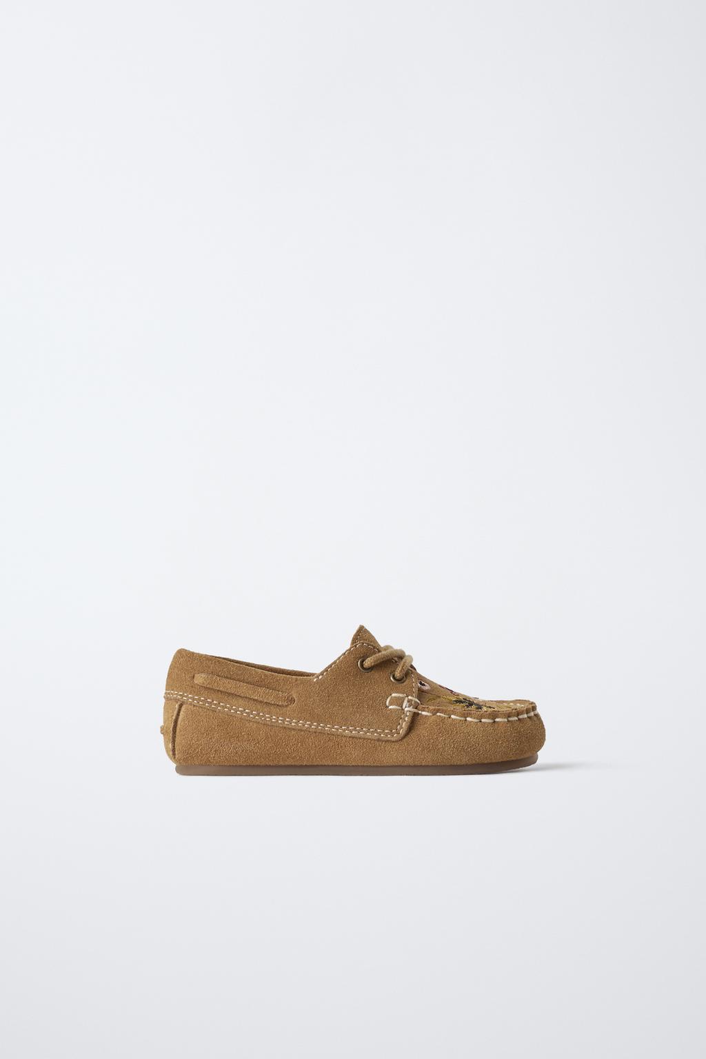 

Кожаные мокасины ZARA, коричневый