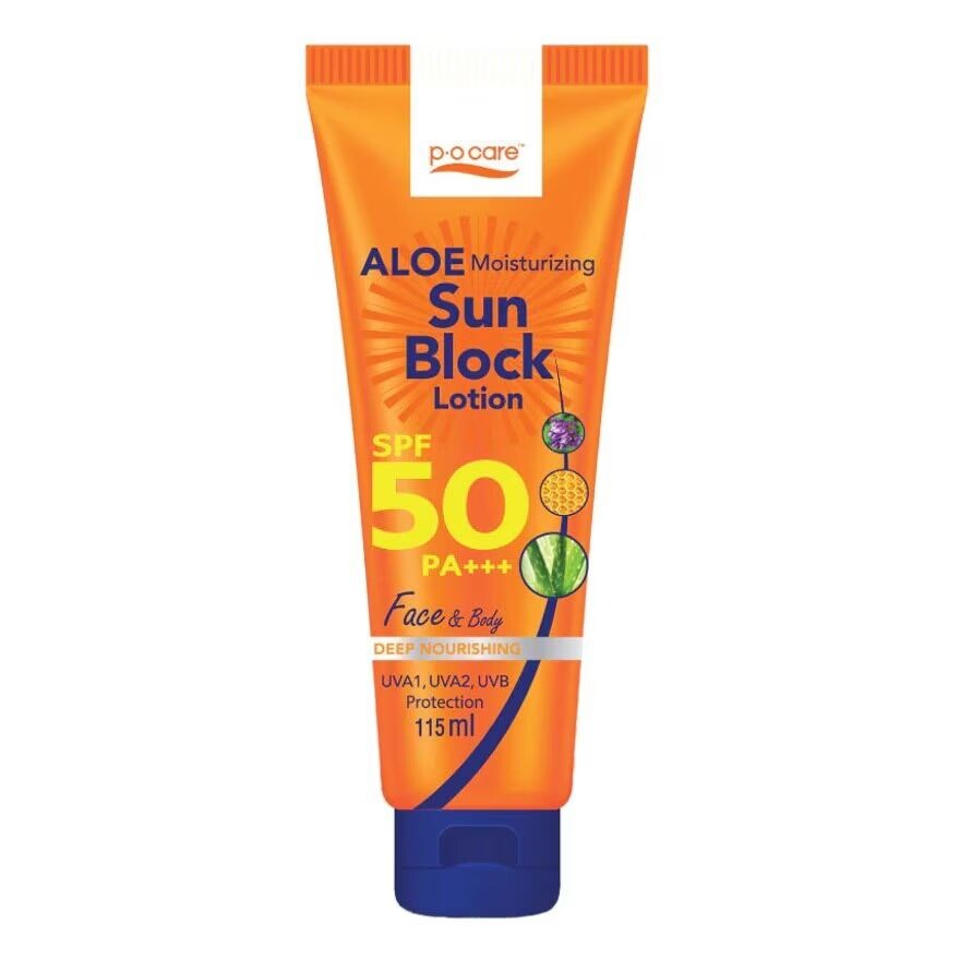

PO Care Увлажняющий солнцезащитный лосьон с алоэ SPF 50 PA+++ 115 мл, Orange