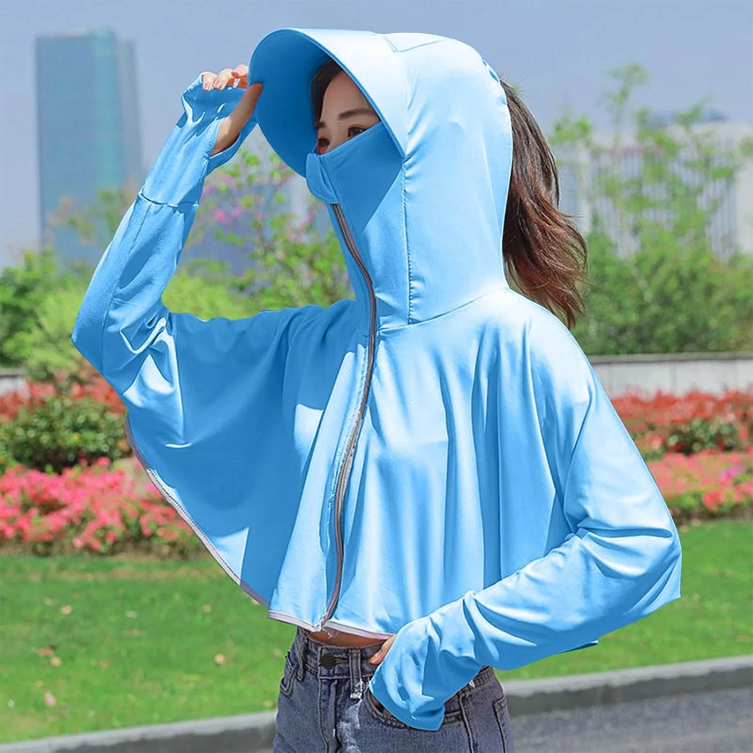 Женская куртка UPF 50+ Protection Hoodie, Light Blue — фото 3