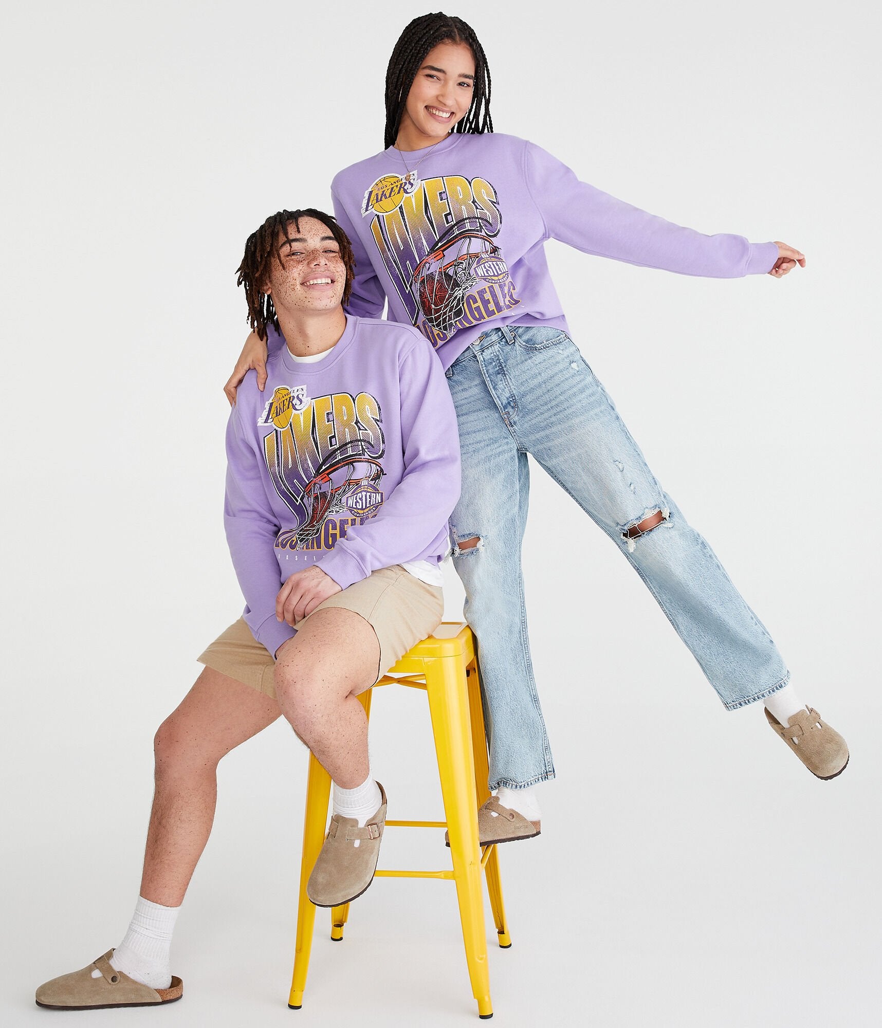 

Толстовка Aeropostale Los Angeles Lakers Crew, фиолетовый