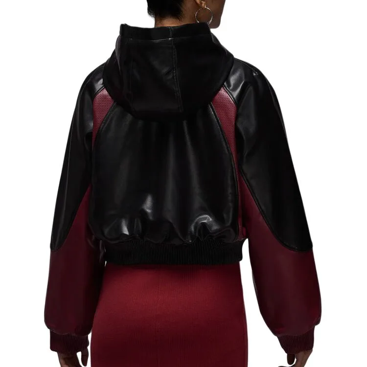 Кожаная куртка AS W J FLTFX LTHR Jordan, Black/Burgundy — фото 3