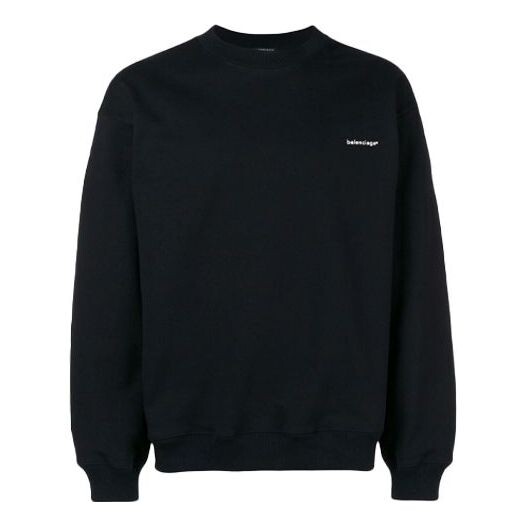 

Толстовка small contrast logo print crewneck sweatshirt 'black white' Balenciaga, черный