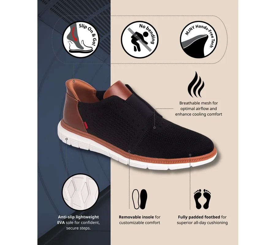 Мужские легкие сетчатые оксфорды South Street с технологией Hands-Free Slip On Marc Joseph New York, черный — фото 4
