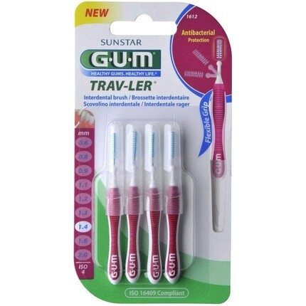 

Gum Proxabrush Trav-Ler 4 Межзубные щетки 1,4 мм, Butler G-U-M