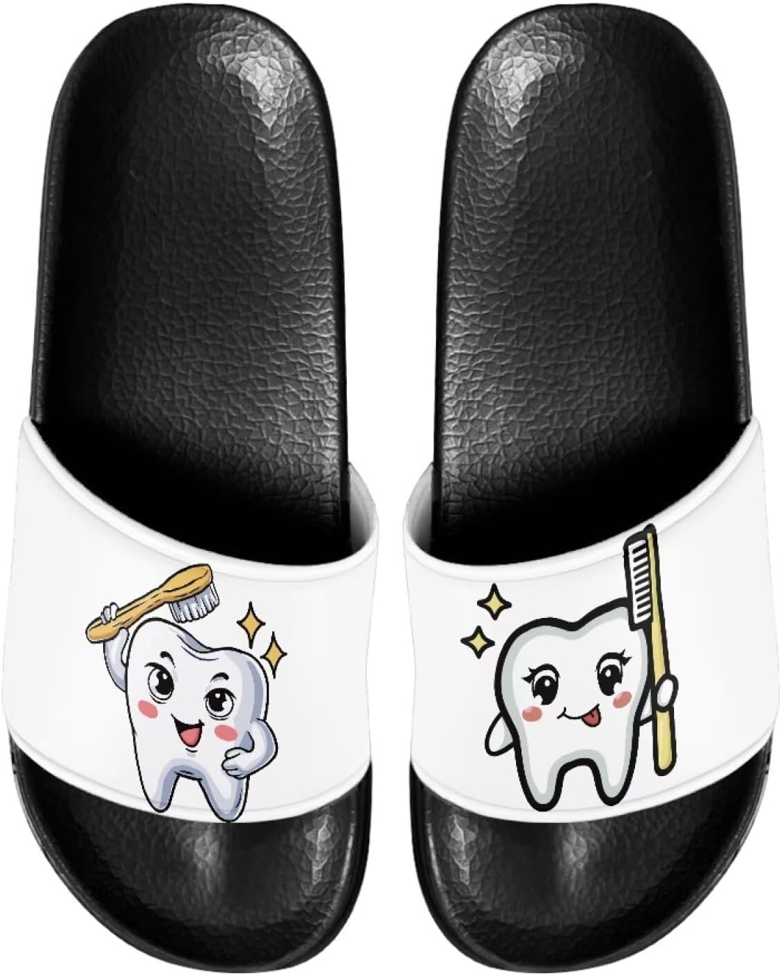 

Женские тапочки JUDENTIDOS с открытым носком, нескользящей подошвой, однотонной застежкой и мягкой плоской подошвой, Funny Teeth Dental