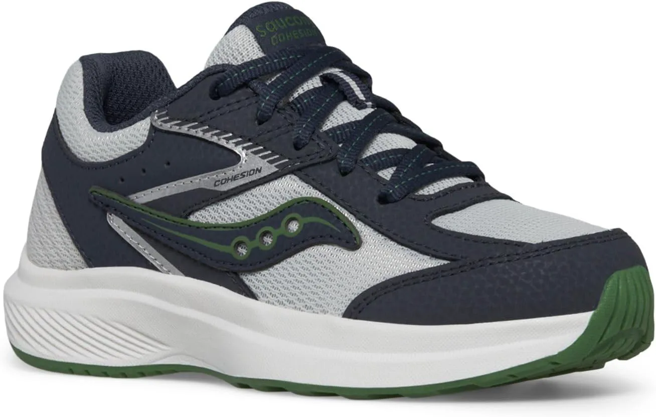 

Saucony Детские кроссовки Cohesion для мальчиков и девочек, темно-синий/серый/зеленый