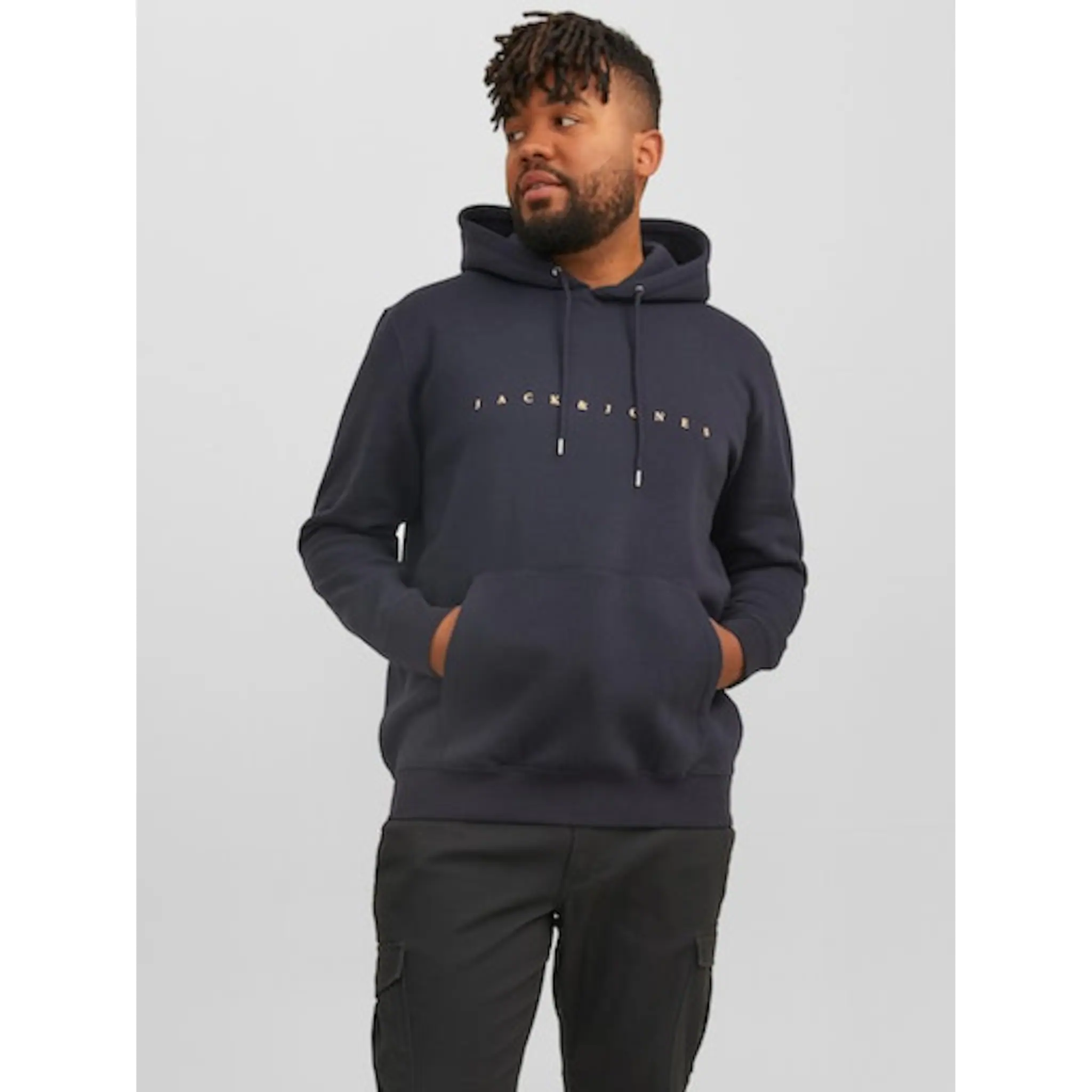 

Толстовка Jack & Jones PlusSize с капюшоном "JJESTAR JJ SWEAT HOOD NOOS PLS", синий