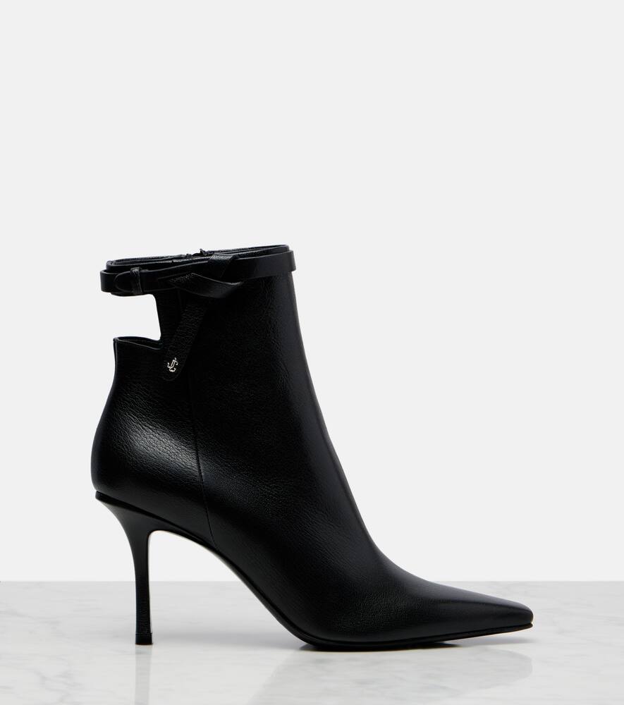 Ботильоны Camie 85 с вырезом из кожи Jimmy Choo, Black — фото 4