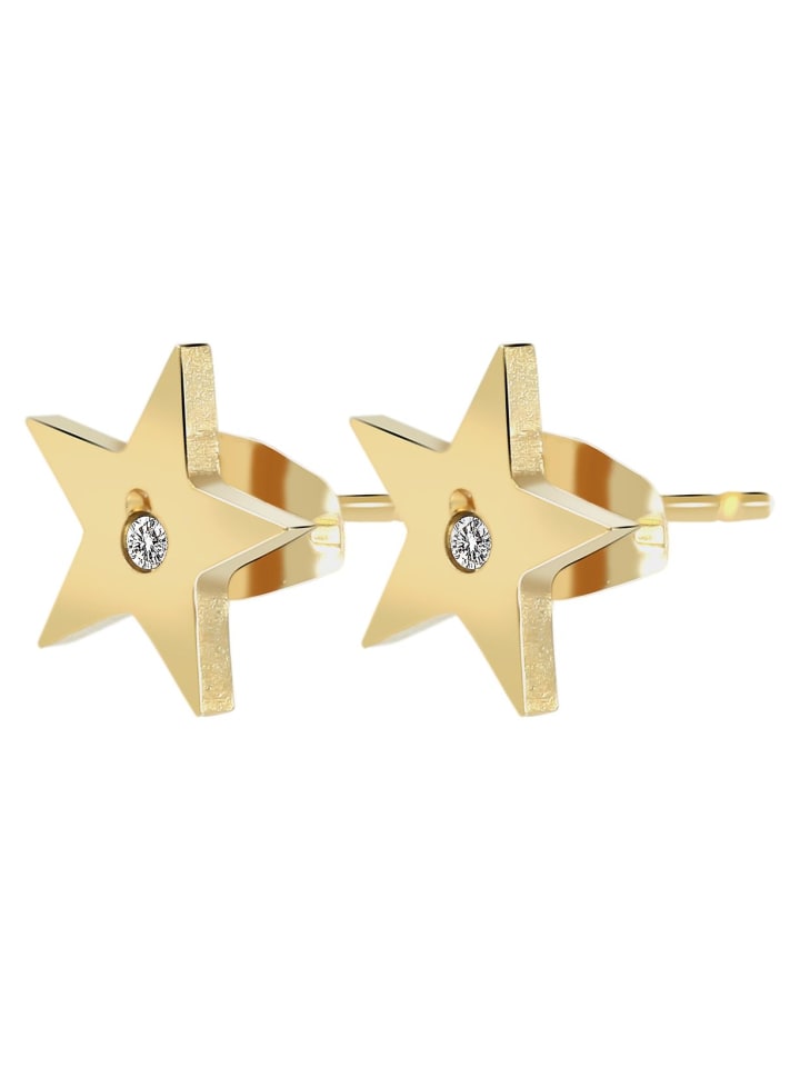 

Adeliás Женские серьги - серьги-гвоздики из нержавеющей стали с золотыми стразами