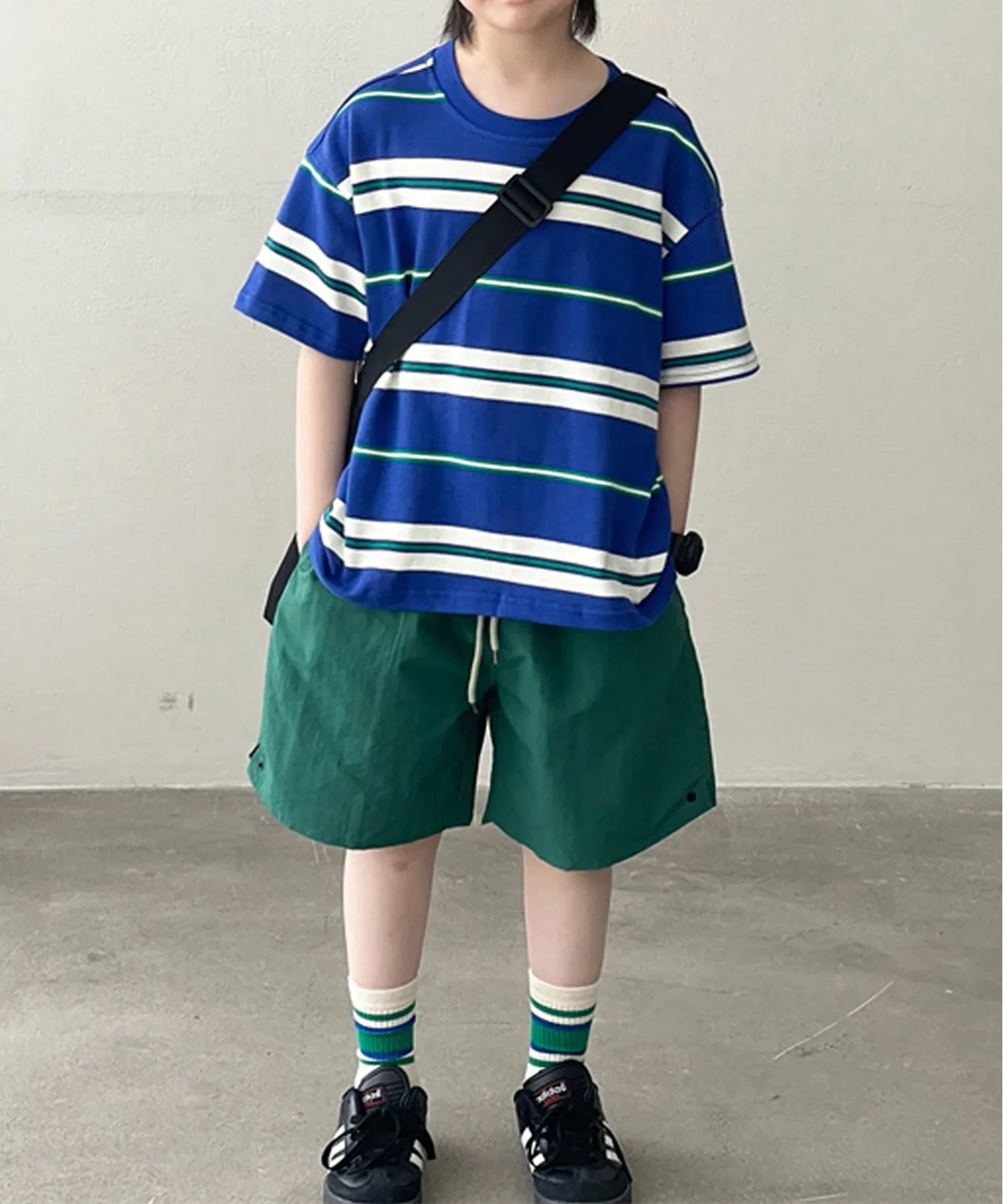 Детская футболка в полоску PEANUTS BOY, синяя — фото 2