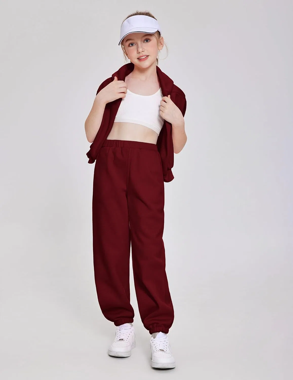 Детский спортивный костюм из толстовки и штанов, Wine Red — фото 2