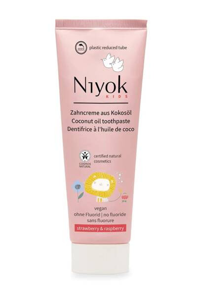 

Детская зубная паста с органическим кокосовым маслом КЛУБНИКА + МАЛИНА Niyok