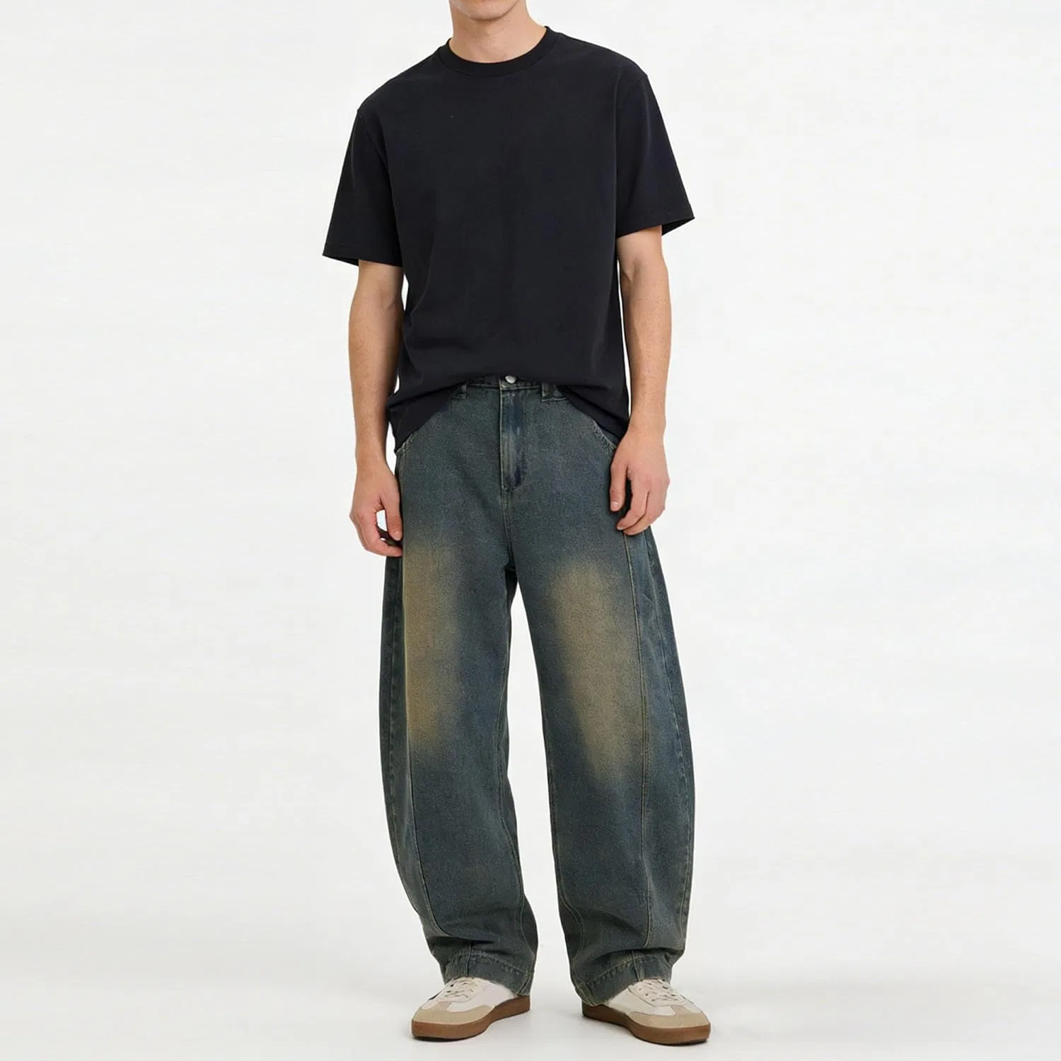 Джинсы свободные Baggy Hip Hop, Retro Blue — фото 3
