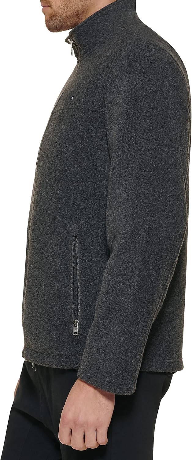 Мужская классическая флисовая куртка Tommy Hilfiger с застежкой-молнией спереди, Charcoal — фото 2
