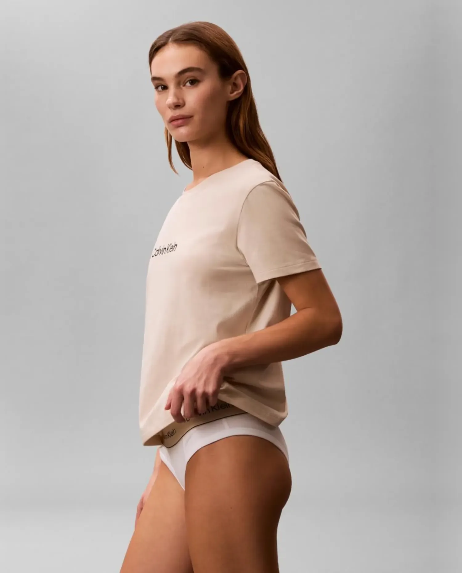 Комплект короткой пижамы из хлопкового поплина Calvin Klein, серый — фото 3