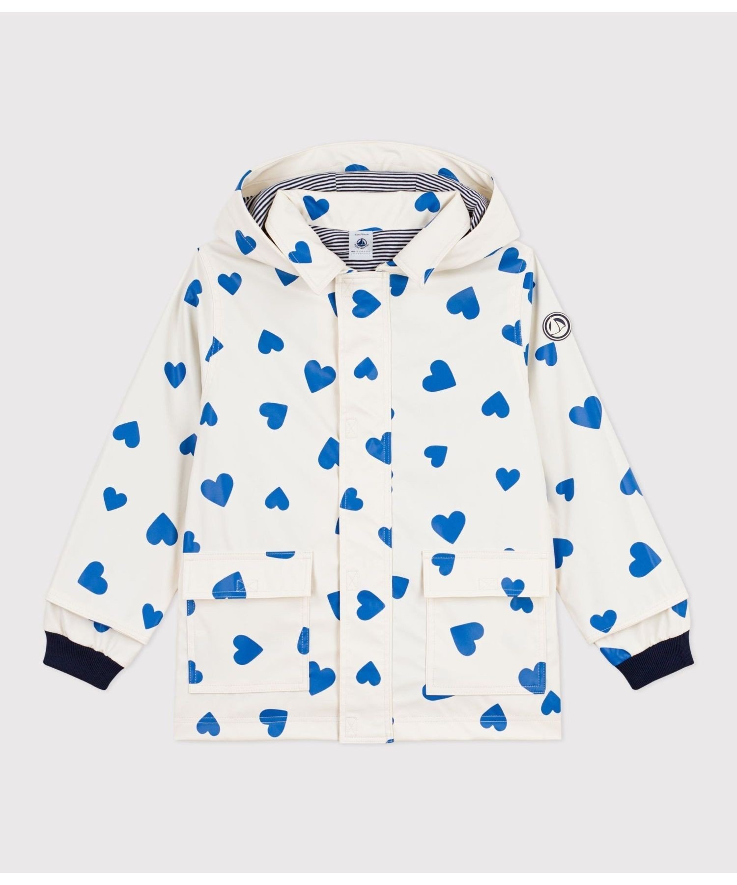 Парка для яхтинга с принтом в виде сердечек Petit Bateau, Off-white/Blue — фото 4