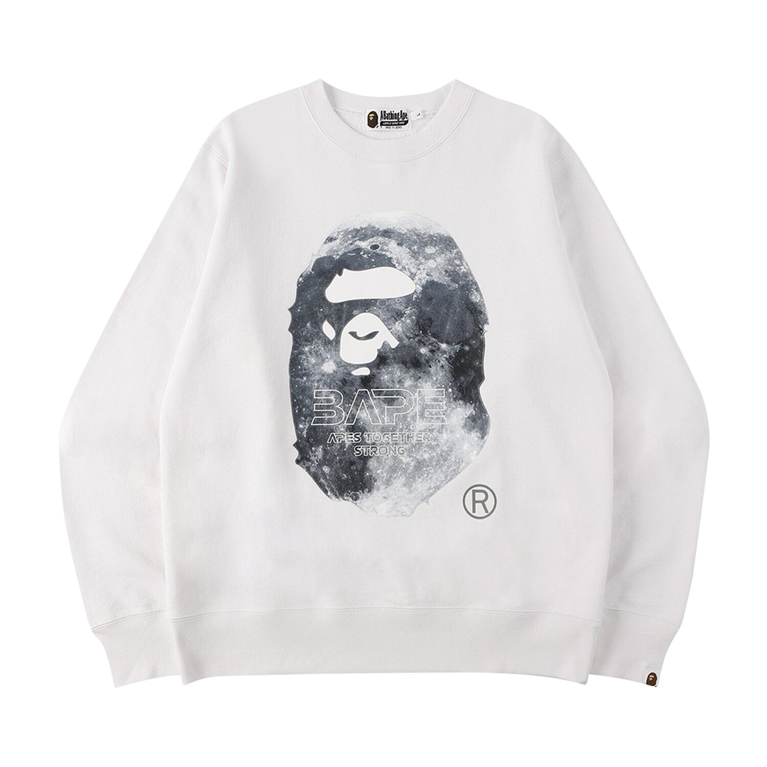 

BAPE Ape Head Moon Crewneck, Белый