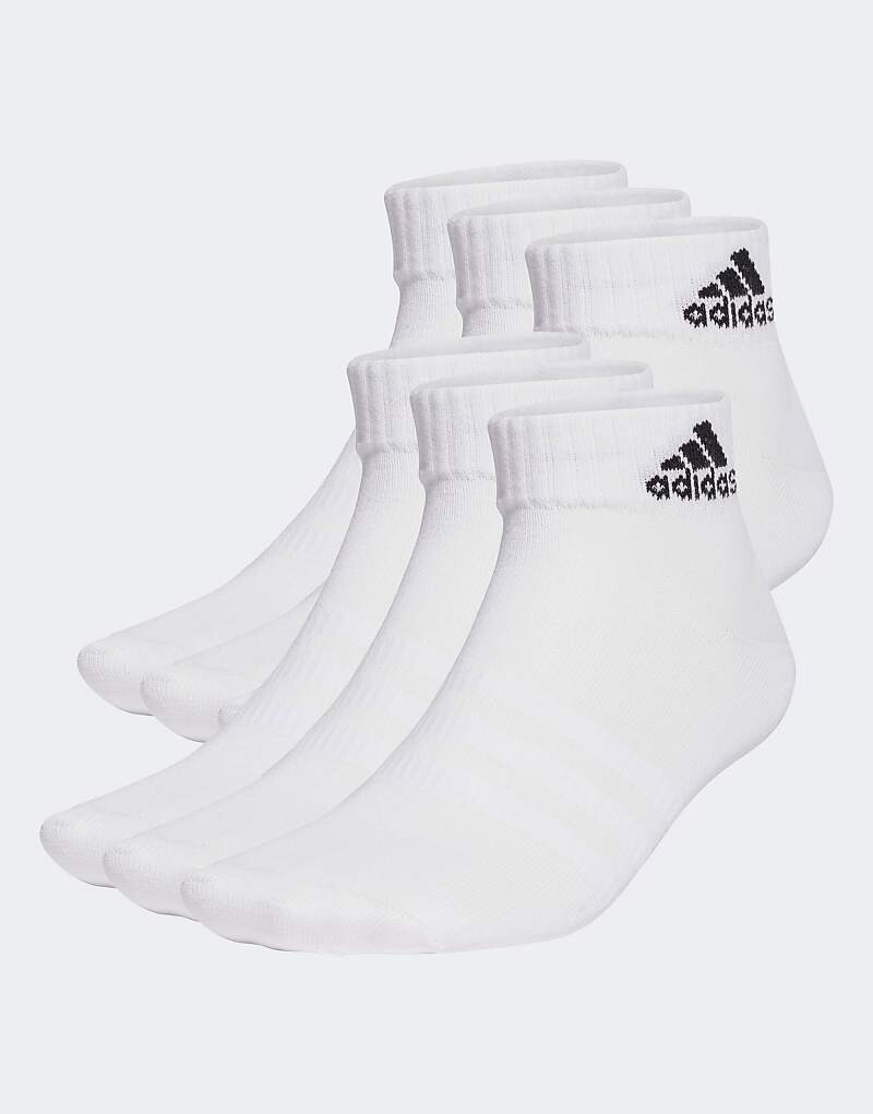

adidas Performance – Thin and Light – Набор из 6 пар белых носков до щиколотки