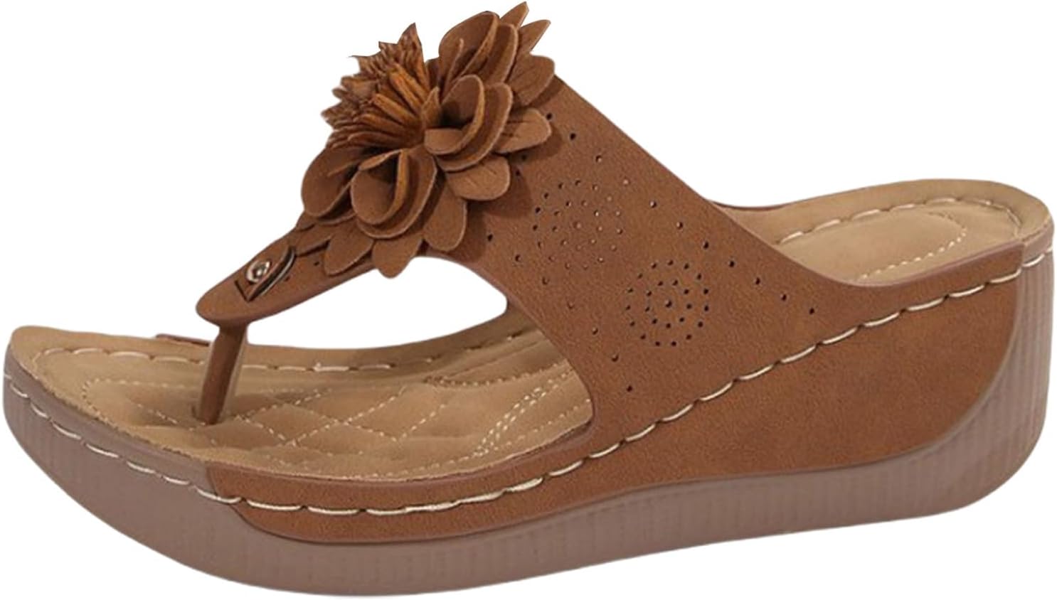 

Летние женские шлепанцы с вырезами, открытый носок, танкетка, слайд-сандалии, дышащие, на липучке, ортопедические, повседневные легкие шлепанцы с поддержкой свода стопы Kajxz, коричневый