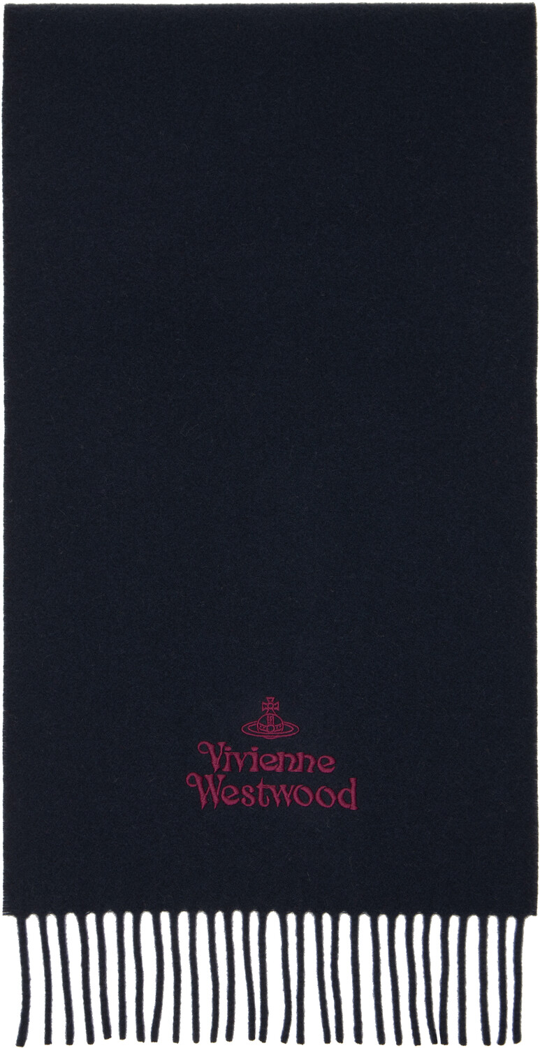 

Темно-синий вышитый шарф Vivienne Westwood