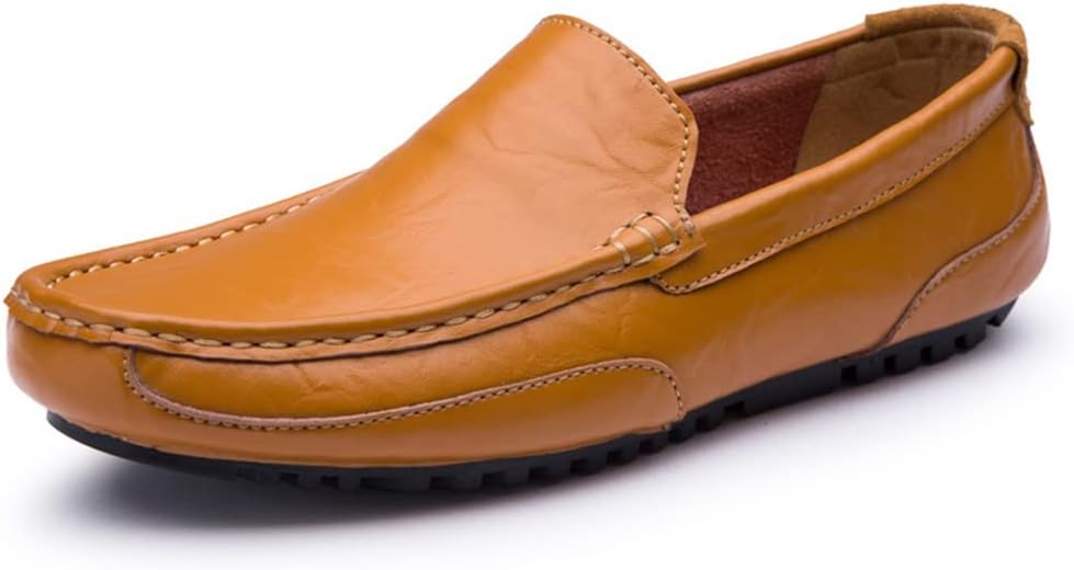 

Мужские лоферы Maylrvjv, слипоны, повседневные кожаные туфли, удобные мягкие гибкие обувь, на плоской подошве, коричневый