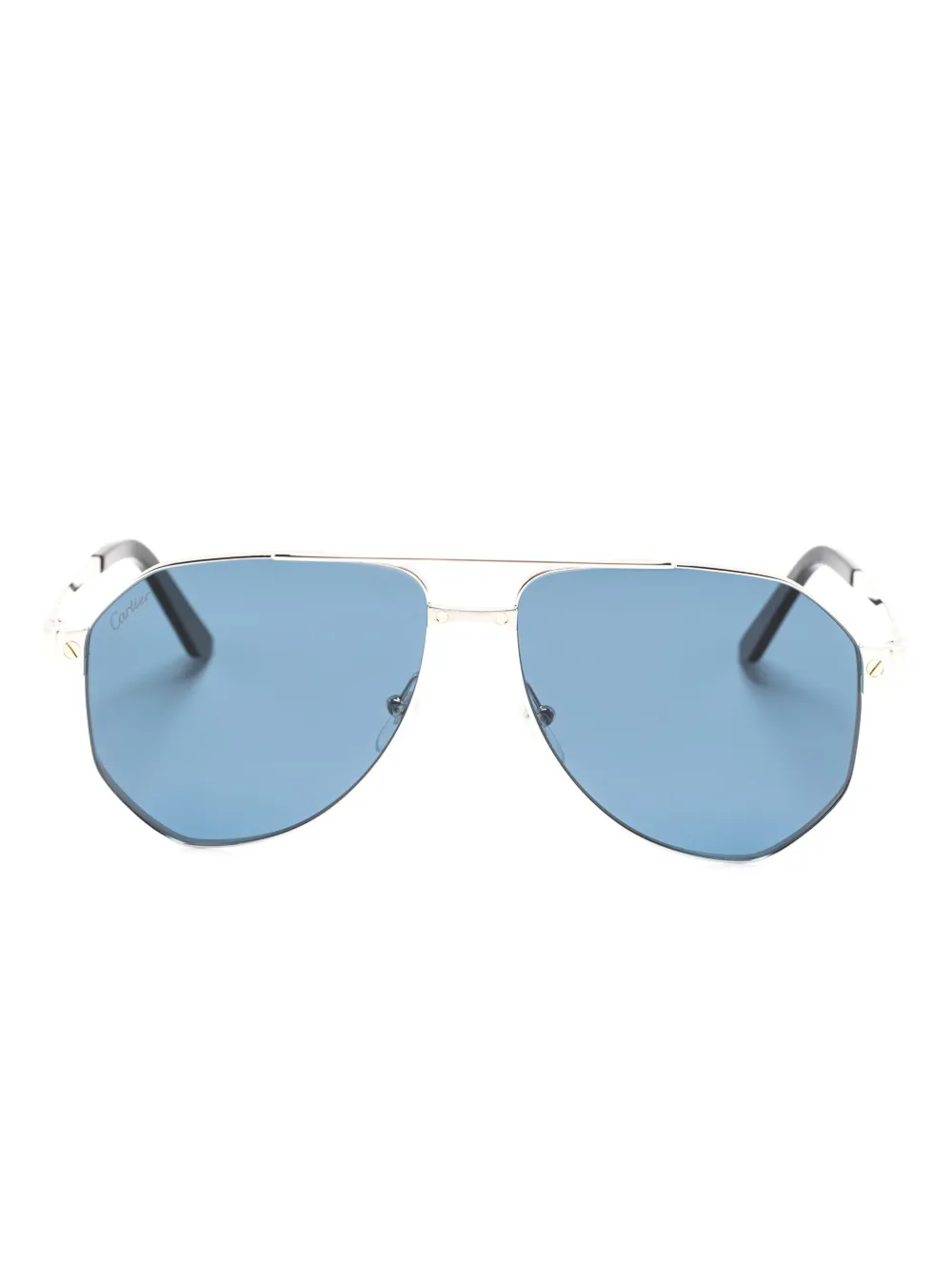 

Солнцезащитные очки-пилоты Santos de Cartier Cartier Eyewear, серебряный