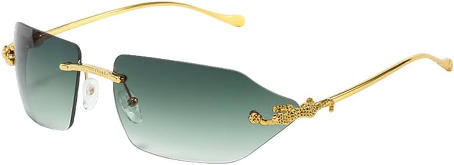 

Мужские солнцезащитные очки, модные прямоугольные, женские металлические, роскошные, с леопардовым принтом, классические, с защитой от УФ-излучения UV400 TVTBBVV, Green