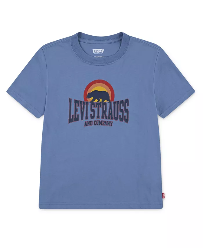 

Мальчиковая футболка с коротким рукавом Bear With Me с принтом, размер 4-7 Levi'S, синий