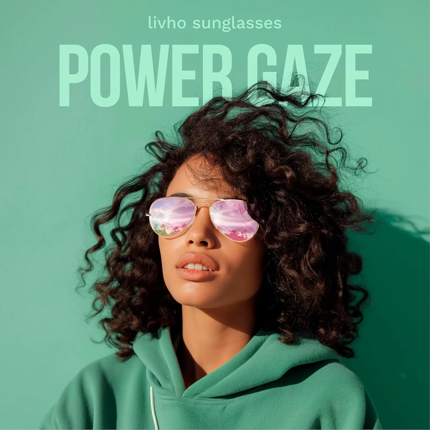 

Солнцезащитные очки Livho для мужчин и женщин, авиаторские, поляризованные, с металлическими зеркальными линзами, защита от УФ-излучения UV 400, Gold Marble