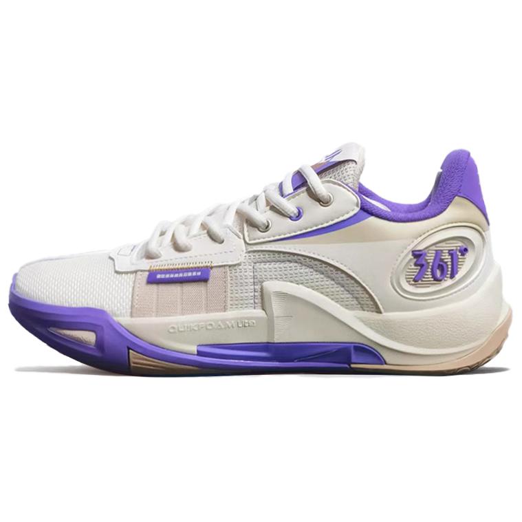 

361° Баскетбольные кроссовки средней высоты с противоскользящей подошвой, мужские, бежево-фиолетовые