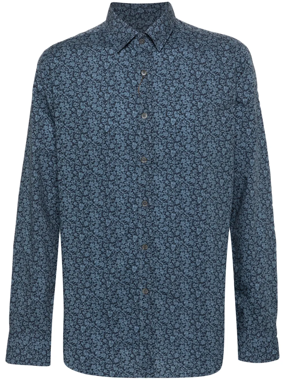 

Рубашка с цветочным принтом Canali, синий