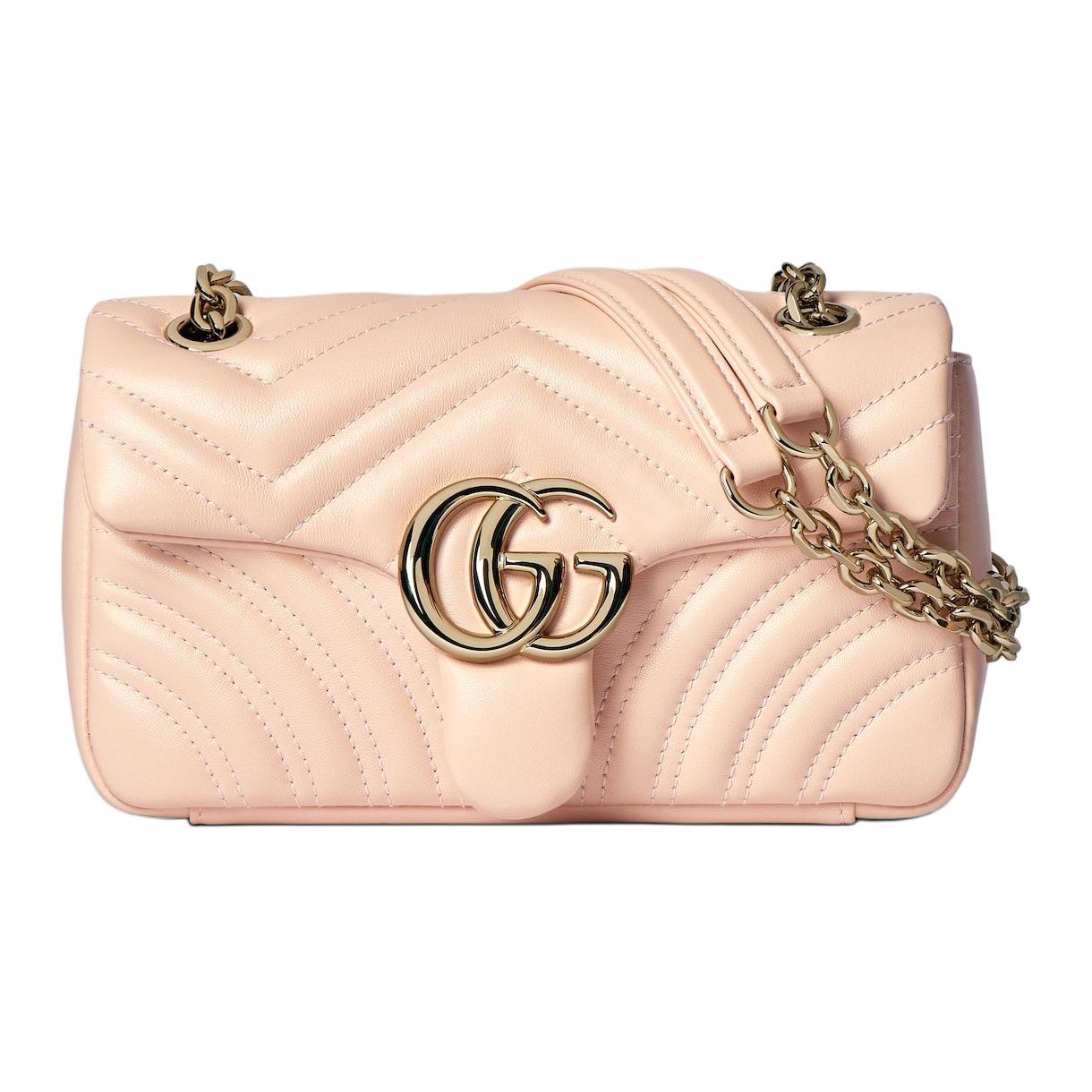 

GUCCI Сумка GG Marmont из ягненка малая женская светло-розовая