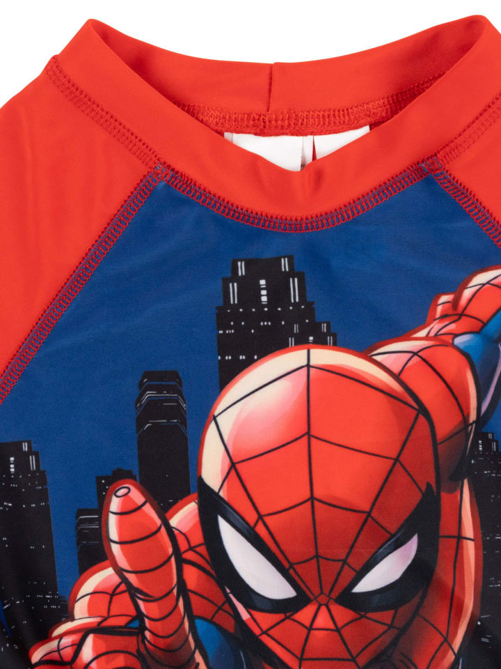 Купальник Marvel Spiderman с защитой от ультрафиолета 30, рубашка с длинными рукавами, цвет синий/красный Marvel — фото 4