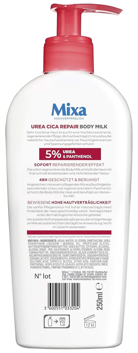 Молочко для тела Mixa Urea Cica Repair + для очень сухой и потрескавшейся кожи, 250 мл (4 шт.) Mixa — фото 2