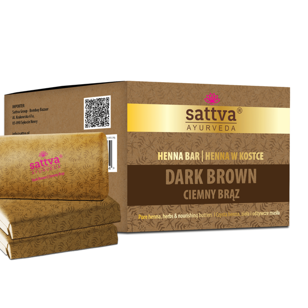 

Кусочек хны для волос темно-коричневый, 240 г Sattva Ayurveda, цвет ciemny brąz