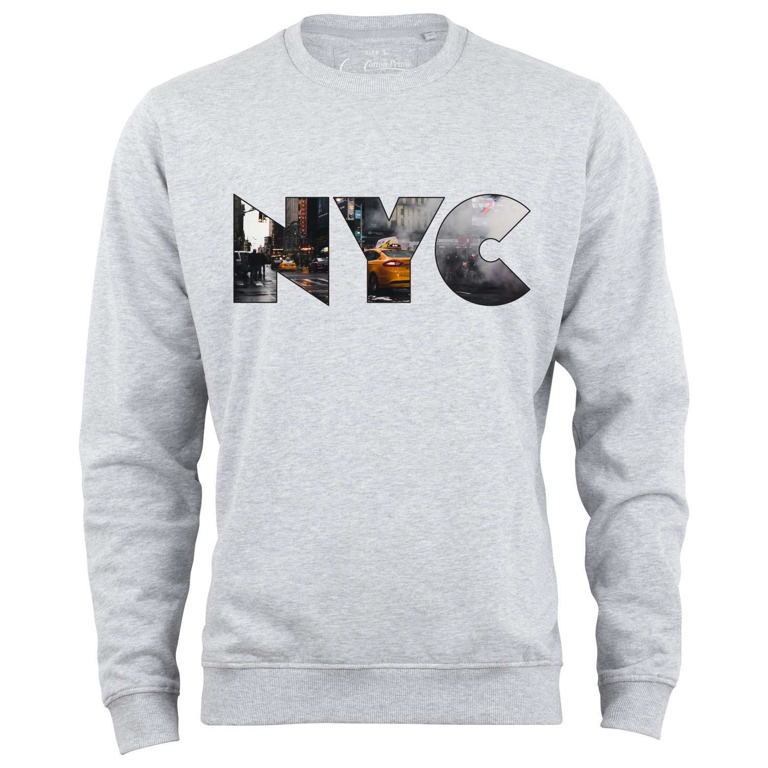 

Толстовка Cotton Prime Skyline New York Weltenbummler Kollektion, серый меланж