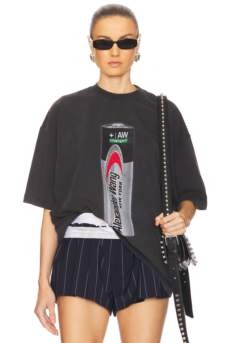 

Унисекс футболка с принтом Alexander Wang, washed black